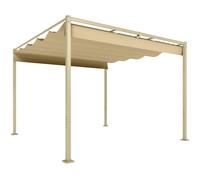 Outsunny Pérgola con Techo Retráctil Pérgola de 3x3 m con Cierre Magnético Protección UV30+ Pabellón para Jardín Patio Caqui