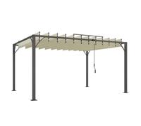 Outsunny pérgola de jardín 3x4 m, cenador de jardín con techo de lamas orientables a 135°, estructura de aluminio, protección upf30+, pabellón para exterior, patio, terraza, blanco crema 213 cm