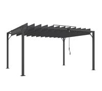 Outsunny Pérgola de Jardín 3x4 m con Protección UPF 50+ Gazebo con Techo Ajustable Estructura de Aluminio para Exterior Gris