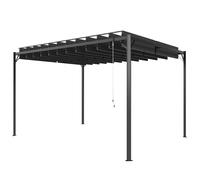Outsunny Pérgola de Jardín 3x4 m con Protección UPF 50+ Gazebo con Techo Ajustable Estructura de Metal para Exterior Gris Oscuro