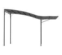 Outsunny Pérgola de jardín con toldo ajustable acero y poliéster de alta densidad 3x 2,5 m gris oscuro Aosom España