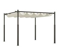 Outsunny Pérgola de jardín exterior 3x3 m con techo retráctil y fijación magnética, toldo sol UPF30+, Crema Aosom España