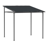 Outsunny Pérgola de Pared 2,4x2,4 m con Techo Inclinado Protección UV 30+ Impermeable Marco de Metal Gris Oscuro