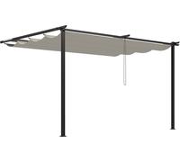 Outsunny Pérgola de pared 390x290x220 cm crema