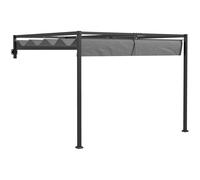 Outsunny Pérgola de Pared de Jardín 297x211x220 cm Cenador con Techo Retráctil y Marco de Acero para Patio Terraza Gris Oscuro Aosom España