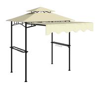 Outsunny Pérgola para Barbacoa con Techo Doble Impermeable, 242x149x248 cm, Beige Aosom España