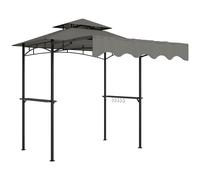 Outsunny Pérgola para Barbacoa con Techo Doble Impermeable, 242x149x248 cm, Gris Aosom España