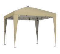 Outsunny Pérgola Plegable 3x3 m con Iluminación y Bolsa de Transporte, 297x297x288 cm, Crema Aosom España