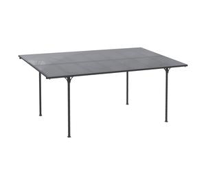 Outsunny Pérgola rígida de aluminio y policarbonato cenador de jardín refugio de coches 500x299x195/223 cm Gris Aosom España