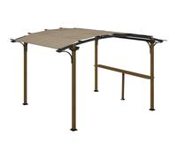 Outsunny Pergola tonnelle de jardín con mostrador techo en forma de arco - marco de aluminio y acero 4x2,6x2,4 m Aosom España