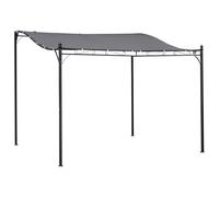 Outsunny Pergolas Jardín 3x3 m Cenador de Jardín Metálica con Toldo y 16 Orificios de Drenaje 180g/m² para Terraza Patio Gris Aosom España