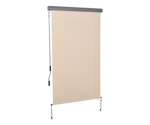 Outsunny Persiana Vertical Persianas de Balcón Cortinas Verticales Paravientos Toldo Lateral Protector Visual con Manivela 200x120 cm Aosom España