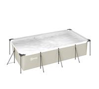 Outsunny Piscina Desmontable Tubular 394,5x208,3x80,5 cm 6075 L con Marco Metálico Parche de Reparación sin Depuradora Gris