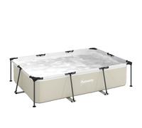 Outsunny Piscina Tubular Rectangular Bomba de Filtrado 3701L en PVC de Triple Capa 316x238x66,5cm Gris