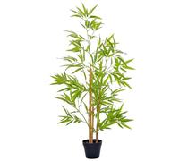 Outsunny Planta Artificial de Bambú 120 cm Árbol Artificial en Maceta Decorativa para Interior Hogar Salón Oficina Ø15,5x120 cm Verde