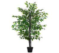 Outsunny Planta Artificial Ficus Artificial de 145 cm Ø20x145 cm Verde