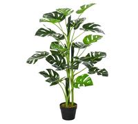 Outsunny Planta Artificial Monstera con Maceta Árbol Tropical Sintético con 21 Hojas y para Casa Oficna diametros16x100 cm Verde Aosom España