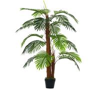 Outsunny Planta Artificial Palmera con 3 Troncos 19 Hojas Ø16x120 cm Verde