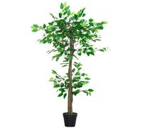 Outsunny Planta Artificial de Té 120 cm Árbol Artificial en Maceta Decorativa para Interior Hogar Salón Oficina Ø16x120 cm Verde