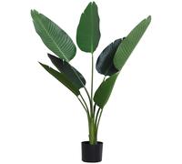 Outsunny Planta de Decoración Artificial de Palma Árbol Realista con Maceta 7 Hojas Ф15x120cm para Exterior e Interior Aosom España