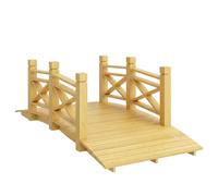 Outsunny Puente de Jardín en Madera Carbonizada Arqueado Pasamanos Seguro y Carga 200 kg 174 x 78 x 57,5 cm Natural Aosom España