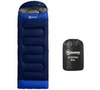Outsunny Saco de Dormir para 3 Estaciones para Adulto Ligero y Compacto Impermeable Portátil Tamaño Pequeño para Acampar Azul Marino Aosom España