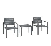 Outsunny Set bistró de jardín 3 piezas con 2 sillas en HDPE, Gris oscuro Aosom España