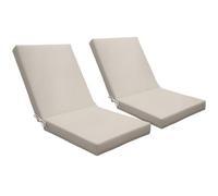 Outsunny Set de 2 Cojines para Silla Exterior 8cm 112x51cm Beige | Para sillón alto, con fijaciones, acolchado, salón de jardín exterior