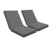 Outsunny Set de 2 cojines para silla exterior 8cm 112x51cm Gris Oscuro