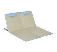 Outsunny Set de 2 Esteras de Playa Plegables con Respaldo Ajustable Reposacabezas y Bolsa de Transporte 124x53x50 cm Beige Aosom España