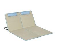 Outsunny Set de 2 Esterillas de Playa Plegables 124x53x35-45 cm con Respaldo Ajustable 5 Niveles y Reposacabezas Esteras de Playa Portátil Tela Oxford Acero con Bolsa Transporte para Jardín Beige