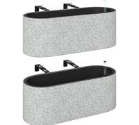 Outsunny Set de 2 macetas colgantes macetero con sistema de drenaje orificio gancho 42 x 16 x 15 cm Gris claro Aosom España