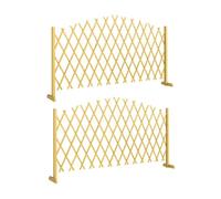 Outsunny Set de 2 Paneles de Vallas de Jardín Exterior de Madera, Puertas de Jardín Exterior Extensibles, Vallas de Jardín para Decoración Terraza, Patio, 180x30x103 cm, Natural