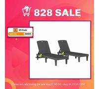 Outsunny Pack de 2 Tumbonas de Jardín Exterior Reclinables de PP, Gris