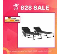 Outsunny Set de 2 Tumbonas Jardín Exterior, Tumbonas Plegables con Reposacabezas y Bolsillo Lateral, Respaldo Reclinable 5 Posiciones y Asiento de Malla Transpirable para Playa, Piscina, Negro