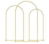 Outsunny Set de 3 Arcos de Jardín para Rosas de Metal de 220/200/180 cm con Recubrimiento en Polvo para Patio Terraza Dorado