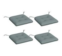 Outsunny Set de 4 Cojines de silla de jardín acolchado Relleno 4 cm Tela de Poliéster dim. 43L x 41A cm Gris