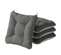 Outsunny set de 4 cojines para sillas, 39,5x39,5x10 cm, cojines para jardín, colchones de silla con lazos y base antideslizante, impermeables, protección uv30+, para interior y exterior, gris oscuro 3