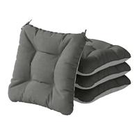 Outsunny Set de 4 Cojines para Sillas UV30+ 39,5x39,5x10 cm Gris Oscuro