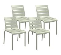 Outsunny Set de 4 sillas de jardín Bistro apilables con Asiento y Respaldo de Rejilla Dim. 42L x 54W x 78H cm Verde