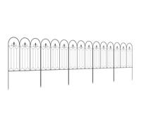 Outsunny Set de 5 Vallas Decorativas para Jardín Metálicas 305x79,5 cm Combinación Libre Barrera para Animales Negro Aosom España