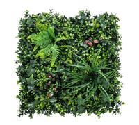 Outsunny Set de 6 Setos Artificiales Ocultación Jardín 50x50 cm Tipo Milán Fácil Montaje Anti-UV para Terraza Balcón Verde