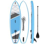Outsunny Set de tabla Stand Up Paddling hinchable 320 cm SUP con pala ajustable, cubierta EVA antideslizante, correa para el pie, bomba