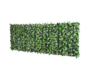 Outsunny Seto Artificial en Rollo 3x1 m Pantalla de Cerca de Privacidad para Balcón Valla Jardín Exterior Planta Decorativa de Pared PE Fácil Montaje Verde