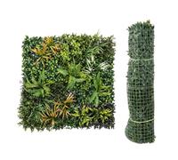 Outsunny Seto Artificial Ocultación Jardín en Rollo 1x1 m Pantalla de Valla de Privacidad de Hiedra Artificial Fácil Montaje para Terraza Balcón Exterior Decoración de Hojas Verde