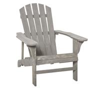 Outsunny Silla Adirondack de Madera Silla de Jardín con Asiento Extra Ancho Carga 150 kg para Patio Terraza Balcón 78x89x88 cm Gris Claro