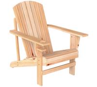 Outsunny Silla Adirondack de Madera Silla de Jardín con Reposabrazos y Respaldo Alto para Terraza Balcón Exterior 72x95x93 cm Natural