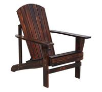 Outsunny Silla Adirondack de Madera Silla de Jardín con Reposabrazos y Respaldo para Exterior 72x95x93 cm Natural