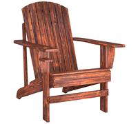 Outsunny Silla Adirondack de Madera Silla de Jardín con Reposabrazos y Respaldo Alto para Terraza Balcón Exterior 72,5x97x93 cm Marrón Aosom España