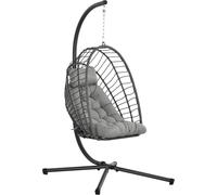 Outsunny Silla colgante 100x131x194 cm gris oscuro